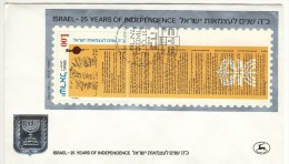 ISRAEL - 1973 - PREMIER JOUR - FDC - 25 YEARS OF INDEPENDANCE - Gebraucht (mit Tabs)