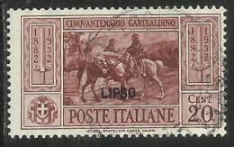 COLONIE ITALIANE: EGEO 1932 LIPSO GARIBALDI CENT. 20 CENTESIMI USATO USED OBLITERE´ - Egée (Lipso)