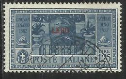 COLONIE ITALIANE: EGEO 1932 LIPSO GARIBALDI LIRE 1,25 L. USATO USED OBLITERE´ - Egée (Lipso)