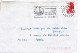 EUROPA 1962,  Flamme Strasbourg, Siège Du Conseil Sur Env Blanche - 1956