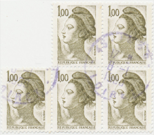 FRANCE N° 2185 Bloc De 5 8/1/1986 - 1982-1990 Liberty Of Gandon