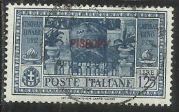 COLONIE ITALIANE: EGEO 1932 PISCOPI GARIBALDI LIRE 1,25 L. USATO USED OBLITERE´ - Aegean (Piscopi)