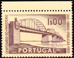 PORTUGAL - 1952,  1.º Centenário Do Ministério Das Obras Públicas.    1$00  (*) MNG  MUNDIFIL Nº 755 - Unused Stamps