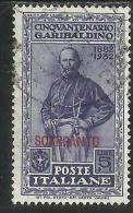 COLONIE ITALIANE: EGEO 1932 SCARPANTO GARIBALDI LIRE 5 + 1 L. USATO USED OBLITERE´ - Aegean (Scarpanto)