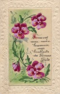 CPA 1004 - Carte En Tissu Fleur  - Bonne Fete - Autres & Non Classés