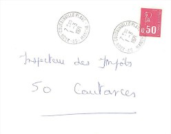 2081 50 AGON-COUTAINVILLE-PLAGE  MANCHE Lettre Entière 0,50 F Bequet Yv 1664 Ob 1 3 1971 - Lettres & Documents