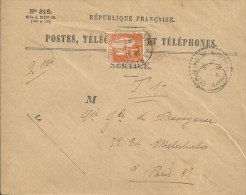 2419 LANEUVEVILLE DEVANT NANCY (54) Ditribution Lautier B4 Recouvrements Yv 286 1F Paix Orange Taxe Enveloppe N° 819 - Lettres & Documents