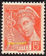 France Mercure - N°  408 * Le 15 Centimes Vermillon - 1938-42 Mercurius