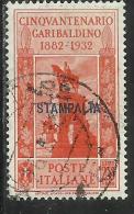 COLONIE ITALIANE: EGEO 1932 STAMPALIA GARIBALDI LIRE 2,55 + CENT. 50 USATO USED OBLITERE´ - Aegean (Stampalia)