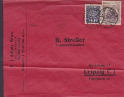 Poland E. J. SCHOLZ WWE. Buchhandlung WOLSZTYN Wollstein Cover Brief To LEIPZIG Germany (2 Scans) - Storia Postale