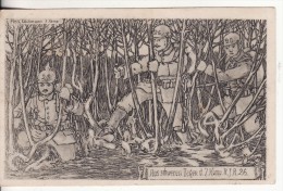 Militaire Allemand Dessin Illustrateur Félix Willmann-Aus Schweren Tagen 7. Komp. Reserve Infanterie Regiment 26-Stempel - Regimente