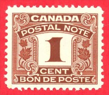 Canada Revenue # FPS2 - 1 Cent - Mint - Dated  1932-48 - Postal Note /  Bon De Poste - Steuermarken