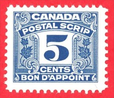 Canada Revenue # FPS27 - 5 Cents - Mint - Dated  1967 - Postal Script/  Bon D'Appoint - Steuermarken