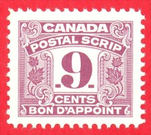 Canada Revenue # FPS31 - 9 Cents - Mint - Dated  1967 - Postal Script/  Bon D'Appoint - Steuermarken