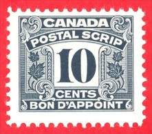 Canada Revenue # FPS32 - 10 Cents - Mint - Dated  1967 - Postal Script/  Bon D'Appoint - Steuermarken