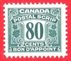 Canada Revenue # FPS39- 80 Cents - Mint - Dated  1967 - Postal Script/  Bon D'Appoint - Steuermarken