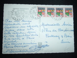 CP TP ORAN 0,05F X4 OBL. 23-7-1964 CHAMBERET CORREZE (19) - 1941-66 Coat Of Arms And Heraldry