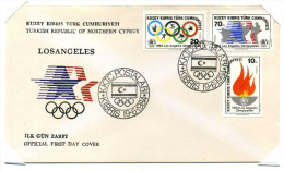 1984 - Michel #144-46, LOS ANGELES OLYMPIC GAMES, FDC, Turkish Republic Of Northern Cyprus.* - Lettres & Documents
