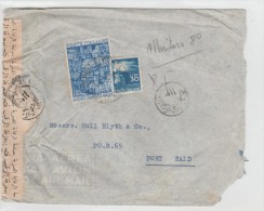 ITALIE YT 559 + 501 SUR LETTRE GENOVA FERROVIA 4/7/50 CENSURA POUR EGYPTE PORT SAID - 1946-60: Poststempel