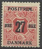 DENMARK - 1918 7c Newspaper Surcharged 27c. Scott 147. Perf 14 X 14.5.  Mint Hinged * - Revenue Stamps