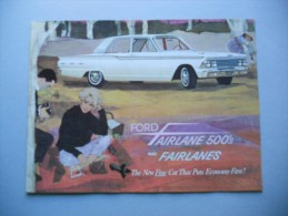 Ford Fairlane 500S 1962 Depliant Originale Factory Brochure Catalog Prospekt - Otros & Sin Clasificación