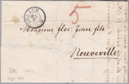 Heimat BE ERLACH1864-10-19 Brief Nach Neuveville - ...-1845 Préphilatélie