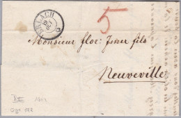 Heimat BE ERLACH1864-10-19 Brief Nach Neuveville - ...-1845 Prephilately