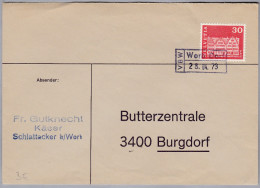 Heimat BE WORB-DORF 1973-04-28 Bahnstation-Stempel Auf Brief Nach Burgdorf - Bahnwesen