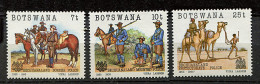 (cl 22 - P52) Botswana ** N° 516 à 518 (ref. Michel Au Dos) - Cent. De La Police (policiers à Cheval, Méhariste) - - Botswana (1966-...)