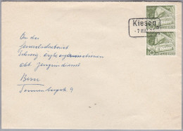 Heimat BE KIESEN 1953-03-07 Bahnstation-Stempel Brief Nach Bern - Ferrovie