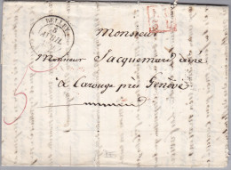 Heimat BE BELLEY 1844-04-05 Brief Nach Carouge "LF5D" Rot Im Kasten - ...-1845 Préphilatélie