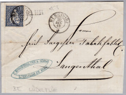 Heimat BE LÜTZELFLÜH Langstempel 1863-12-20 Burgdorf Auf Grossem Briefstück - Lettres & Documents