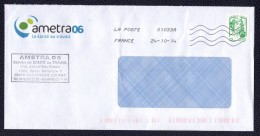 France 2013 Oblitéré Sur Enveloppe AMETRA 06 LV 20 Gr Marianne Ciappa Et Kawena - 2013-2018 Marianne Van Ciappa-Kawena