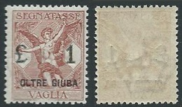 1925 OLTRE GIUBA SEGNATASSE PER VAGLIA 1 LIRA MNH ** - K81 - Oltre Giuba