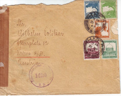 PALESTINE  HAIFA1947 MIXED FRANKING  CENSORED COVER TO AUSTRIA KREMS A./D. - Palestina