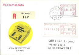 R Brief  "Schalterfreistempel Schweiz"  Lugano 1 - Chiasso             1984 - Timbres D'automates