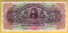 COSTA RICA - EL BANCO ANGLO COSTARRICENSE - Billet De 5 Colones. 19XX. Pick: S122. NEUF - Costa Rica