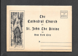 NEW YORK CITY - NY - SOUVENIR FOLDER OF THE CATHEDRAL CHURCH OF ST JOHN THE DIVINE - CARNET SOUVENIR - 10 PHOTOS - Kerken