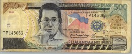 100139 PHILIPPINES 500 PISO 2004 AQUINO JR. & VARIOUS SCENES  [WELLCIRCULATED] - Filipinas