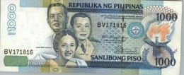 100141 PHILIPPINES 1000 PISO 2002 ABAD SANTOS, LIM & LLANES ESCODA & BANAWE, MANUNGGUL & LANGGAL  [WELLCIRCULATED] - Filippijnen