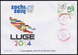 ALGERIE ALGERIA 2013  - FDC - Sochi 2014 - Luge - Hiver 2014: Sotchi