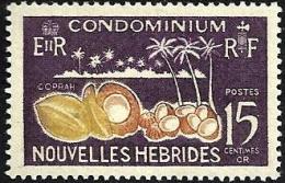 FRANCAISE NEW HEBRIDES PALMS COCANUTS FOOD PART SET OF 1 STAMP 15 CENTIMES MINT 1950(?) SGF113 READ DESCRIPTION !! - Gebraucht