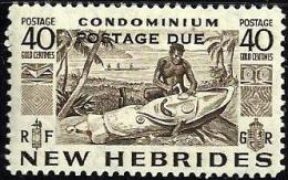BRITISH NEW HEBRIDES DEFINITIVES LANDSCAPE BOAT O/P POSTAGE DUE 1 STAMP 40CTS ISSUED 1957 MUH SGD14 READ DESCRIPTION !! - Unused Stamps