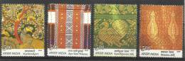 INDIA, 2009, Traditional Indian Textiles, Set 4 V,  MNH, (**) - Unused Stamps