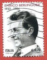 ITALIA REPUBBLICA USATO - 2014 - 30º Anniversario Della Morte Di Enrico Berlinguer - € 0,70 - S. 3488 - 2011-20: Gebraucht