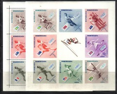 OL-A24 - REPUBBLICA DOMINICANA , BF 7 I DUE ESEMPLARI DENTELLATO E NON  ***  MNH - Ete 1956: Melbourne