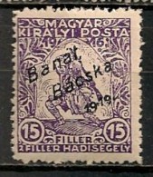 Timbres - Hongrie - Territoires - Banat-Bacska - 1919 - 15 F. - - Banat-Bacska