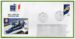 Enveloppe FDC Timbre France Obl Albertville 26.1.2002 JO SALT LAKE CITY Bobsleigh Bobsled Jeux Olympiques Sport D'hiver - Inverno2002: Salt Lake City