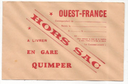 Enveloppe Ouest France Gare De Quimper 29 Finistère - Printing & Stationeries