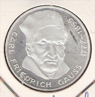 DUITSLAND 5 MARK 1977J SILVER PROOF FRIEDRICH GAUSS - 5 Marchi